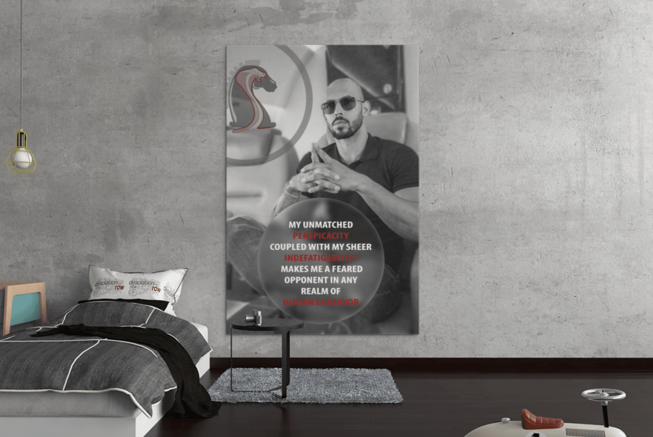 My Unmatched Perspicacity I | Andrew Tate Poster | Shop Now | Hustler's Inventory