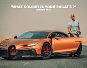 Keep motivated to pursue your dreams with an Andrew Tate poster featuring his Bugatti and the quote 'What colour is your Bugatti?' Choose from a range of sizes and enjoy cheap prices and worldwide delivery.
