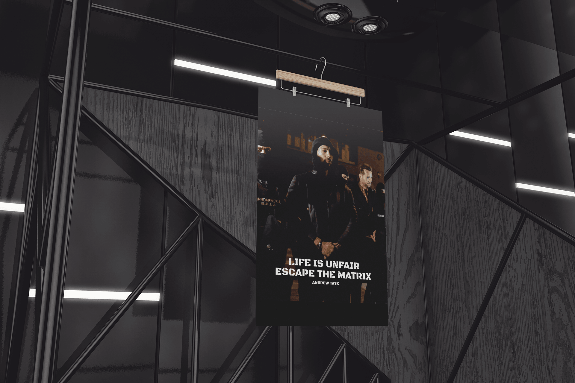 Add some inspiration to your home or office with an Andrew Tate poster featuring the quote 'Life is unfair, escape the matrix.' Choose from a range of sizes and enjoy cheap prices and worldwide delivery.