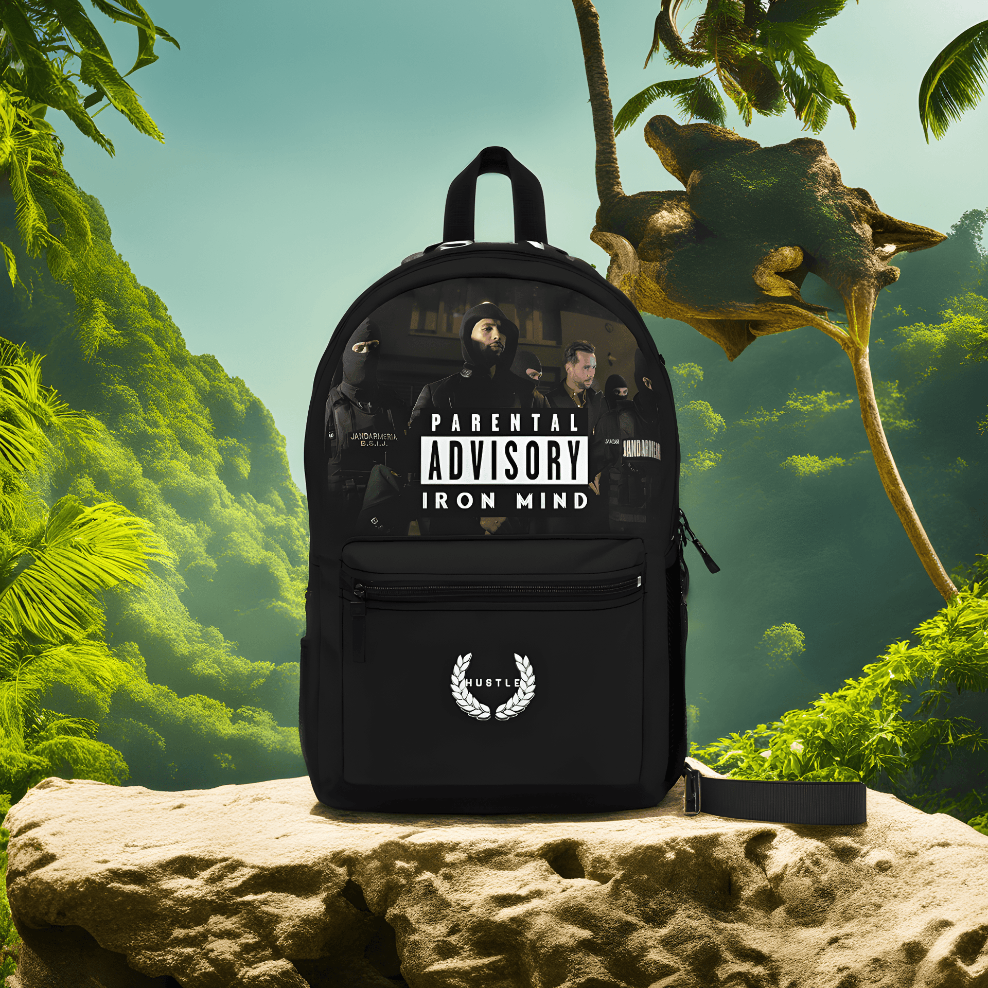 Andrew Tate Backpack | Merch | Hustler's Inventory featuring "Iron Mind" Quote | Shop Now!
