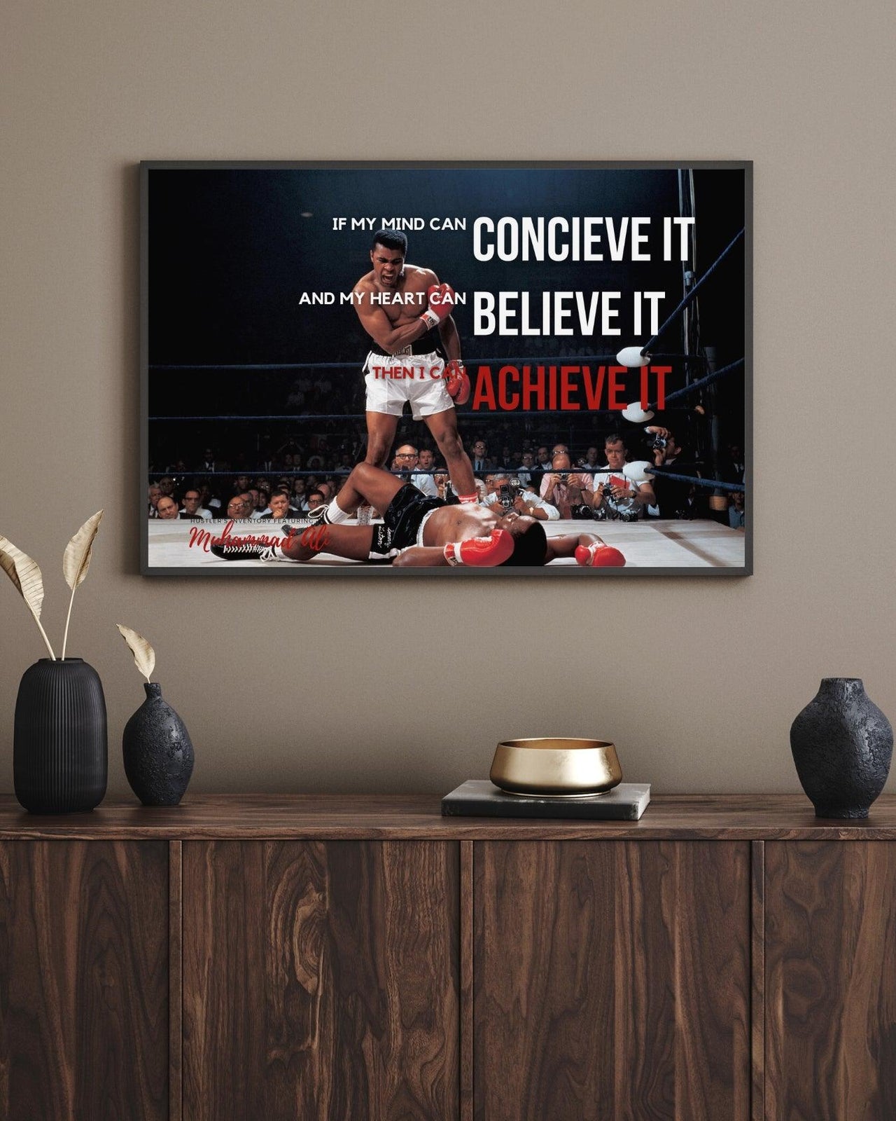 Get motivated every day with this unique Muhammad Ali Wall Poster | Hustler's Inventory.