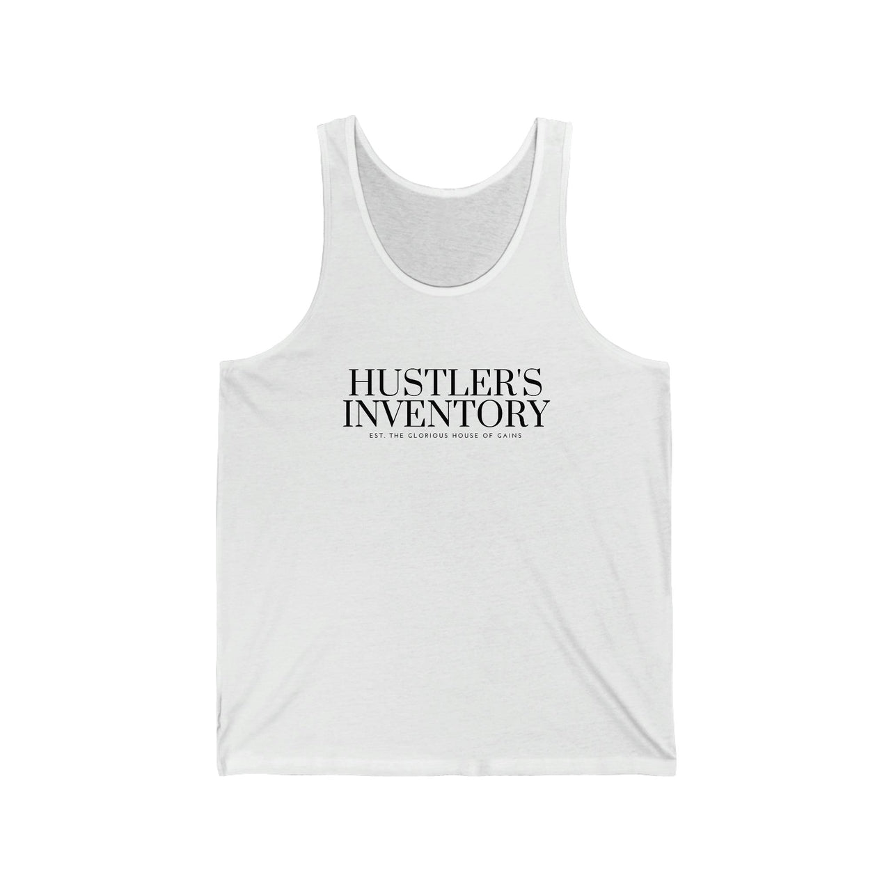 TankTop White Front Hustler' s Inventory Fitness Clothing