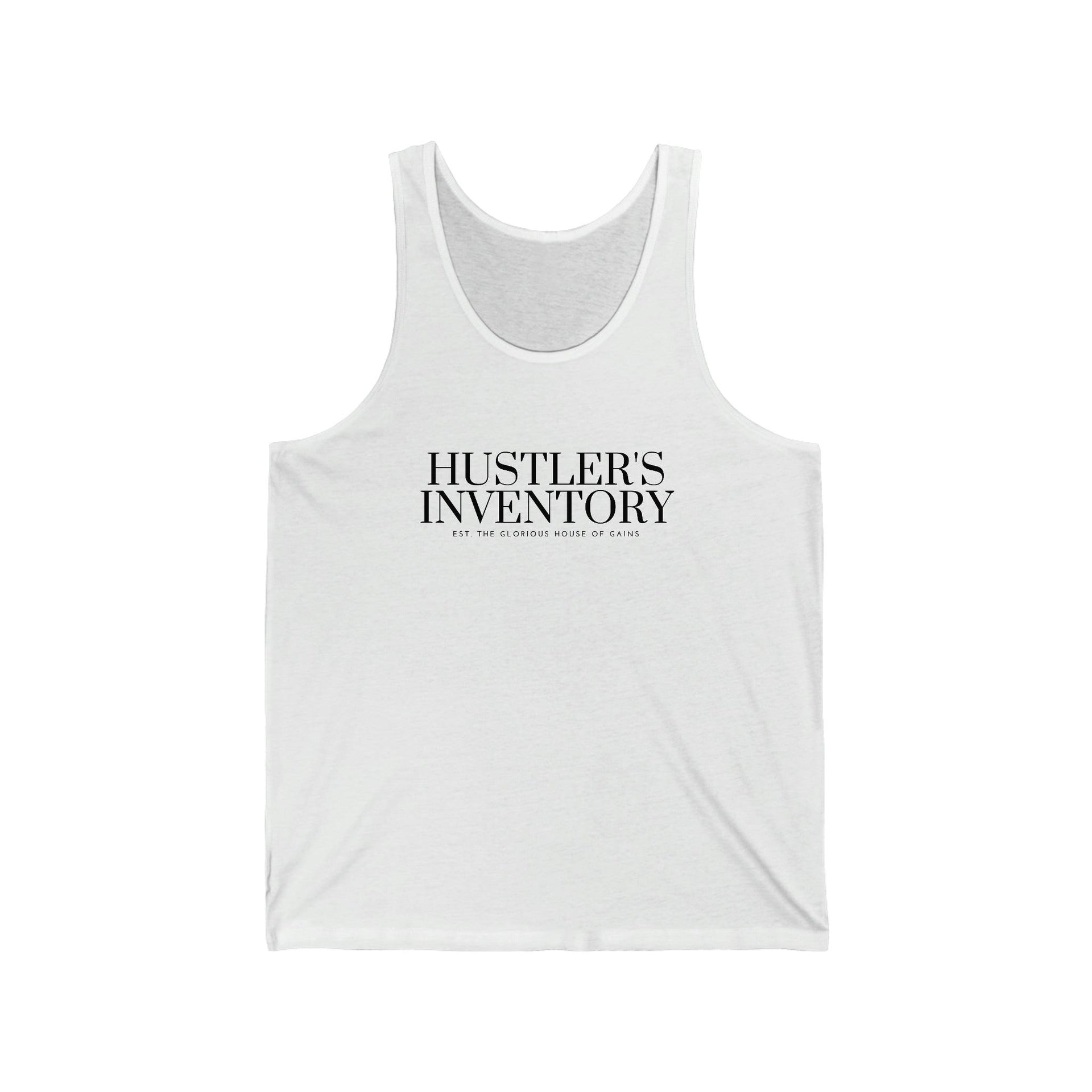 TankTop White Front Hustler' s Inventory Fitness Clothing