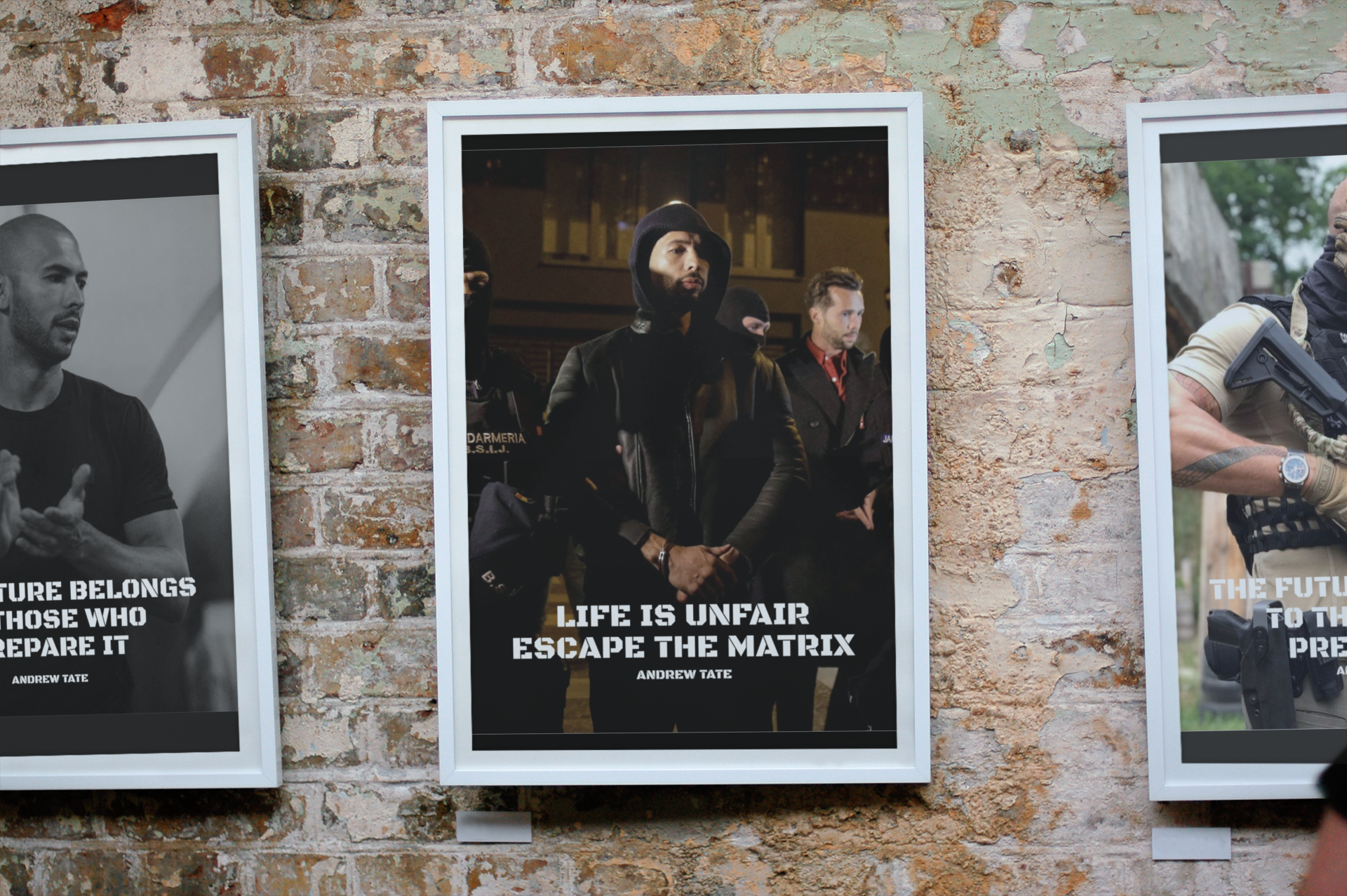 Andrew Tate Motivational Posters "Life is unfair escape the matrix" and Others | Hustler's Inventory | Worldwide | Shop Now