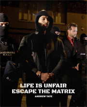 Add some inspiration to your home or office with an Andrew Tate poster featuring the quote 'Life is unfair, escape the matrix.' Choose from a range of sizes and enjoy cheap prices and worldwide delivery.